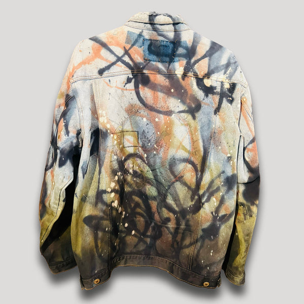 JEAN JACKET MOSS GREEN & TERRACOTTA URBAN X CAMO LARGE
