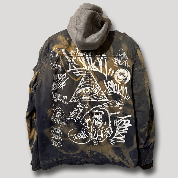 URBAN CAMO x HOODED LEVI'S  SHERPA JACKET L BLACK AND TAN