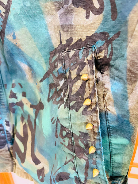 NEVER SLEEP URBANxLEVI'S GREEN JACKET M