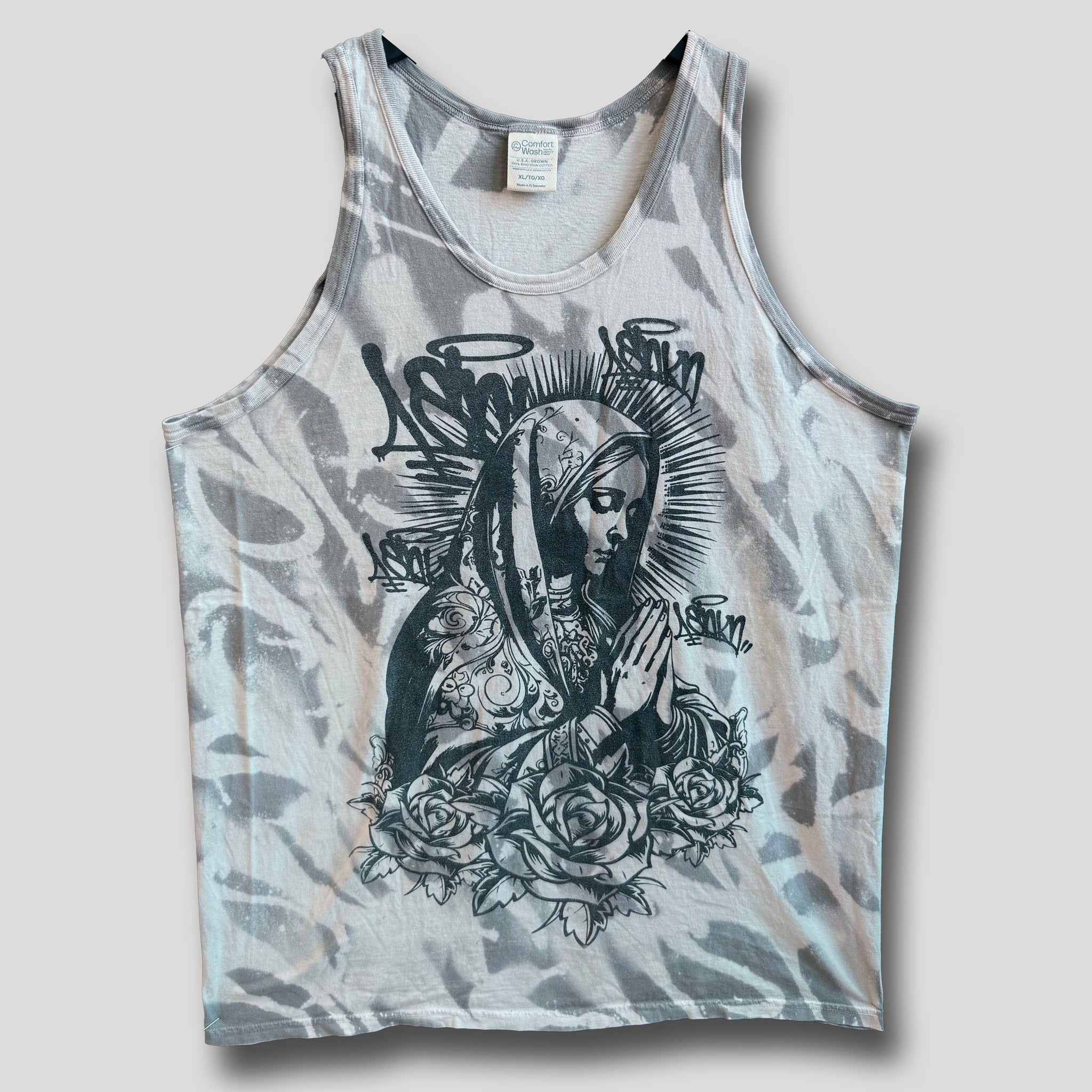 GREY TANK URBAN CAMO VINTAGE MARY PRINT XL