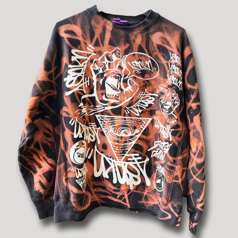NEVER SLEEPxURBAN CAMO CREWNECK SIZE L