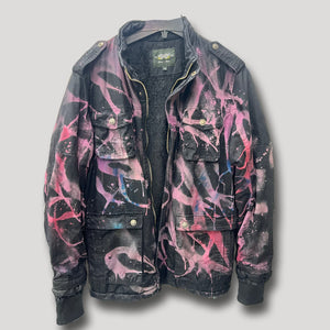 NEVER SLEEP URBAN CAMO MAGENTA & BLACK JACKET L