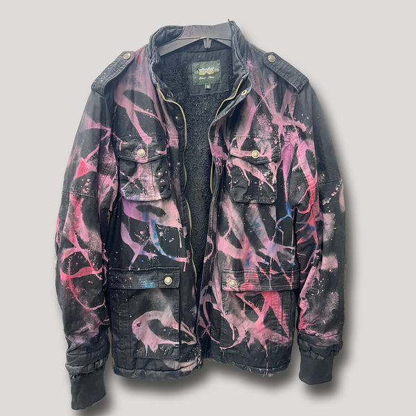 NEVER SLEEP URBAN CAMO MAGENTA & BLACK JACKET L