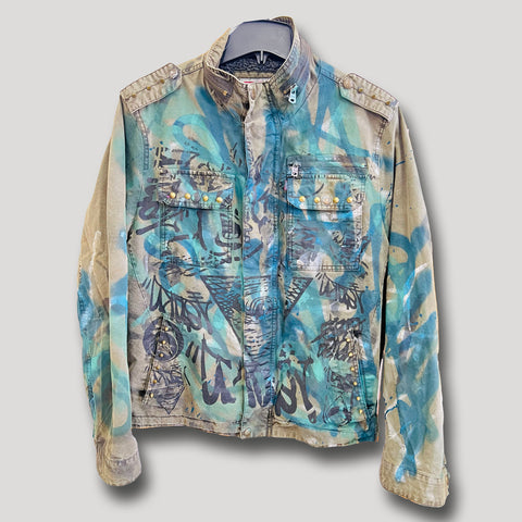 NEVER SLEEP URBANxLEVI'S GREEN JACKET M