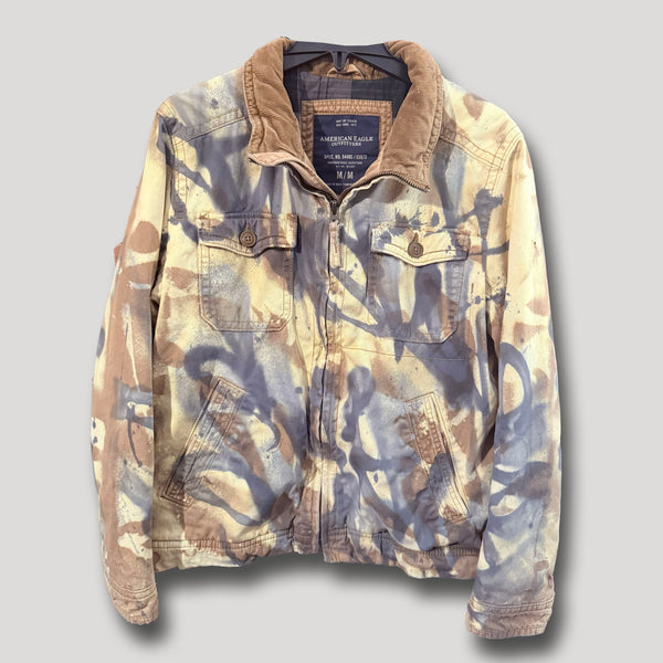 4SAKN URBAN CAMOxAMERICAN EAGLE TAN JACKET MEDIUM